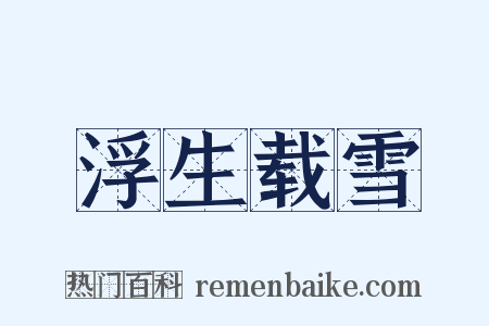 浮生载雪是什么意思的图片